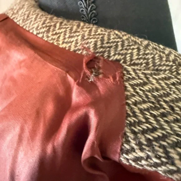 Vintage Women's Double-Breasted lined Brown Wool Blazer size 4 - Picture 8 of 9